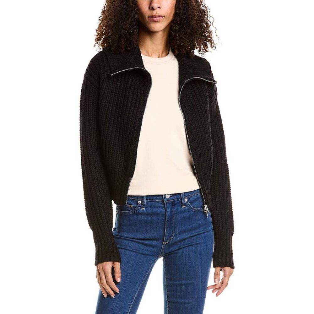 Rosewater Remi Womens  Zipper Cardigan, Black